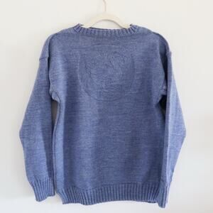 Vintage Blue Goose Bird Boatneck Sweater